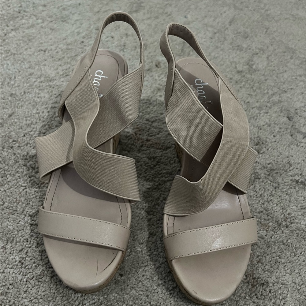 Charles by Charles David Wedge Heels- Nude- Size 6